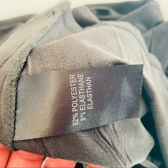 Lauren VIDAL Dress Charcoal Crashed Velvet Look Size small - Picture 7 of 9